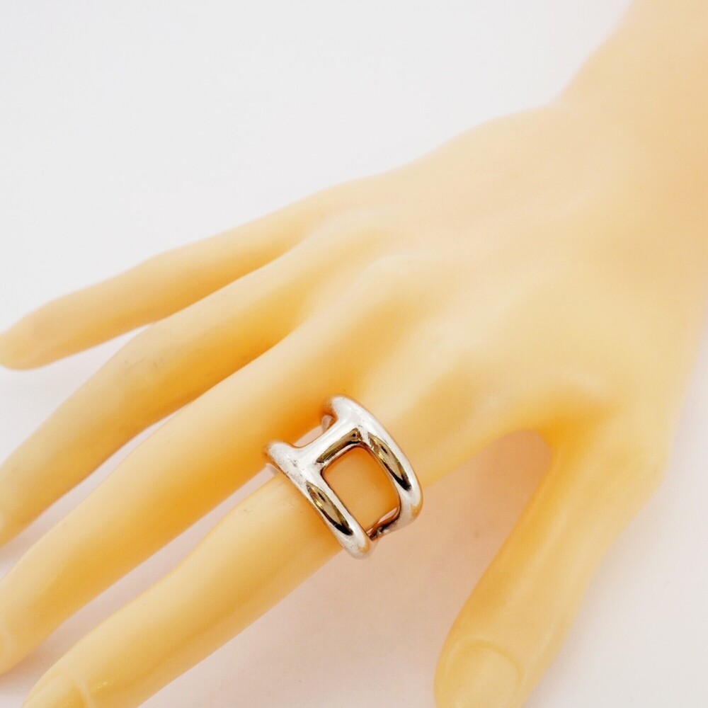 Hermes Osmo's GM Ring, Sterling Silver 925, Size #55, Men's - Picture 7 of 8